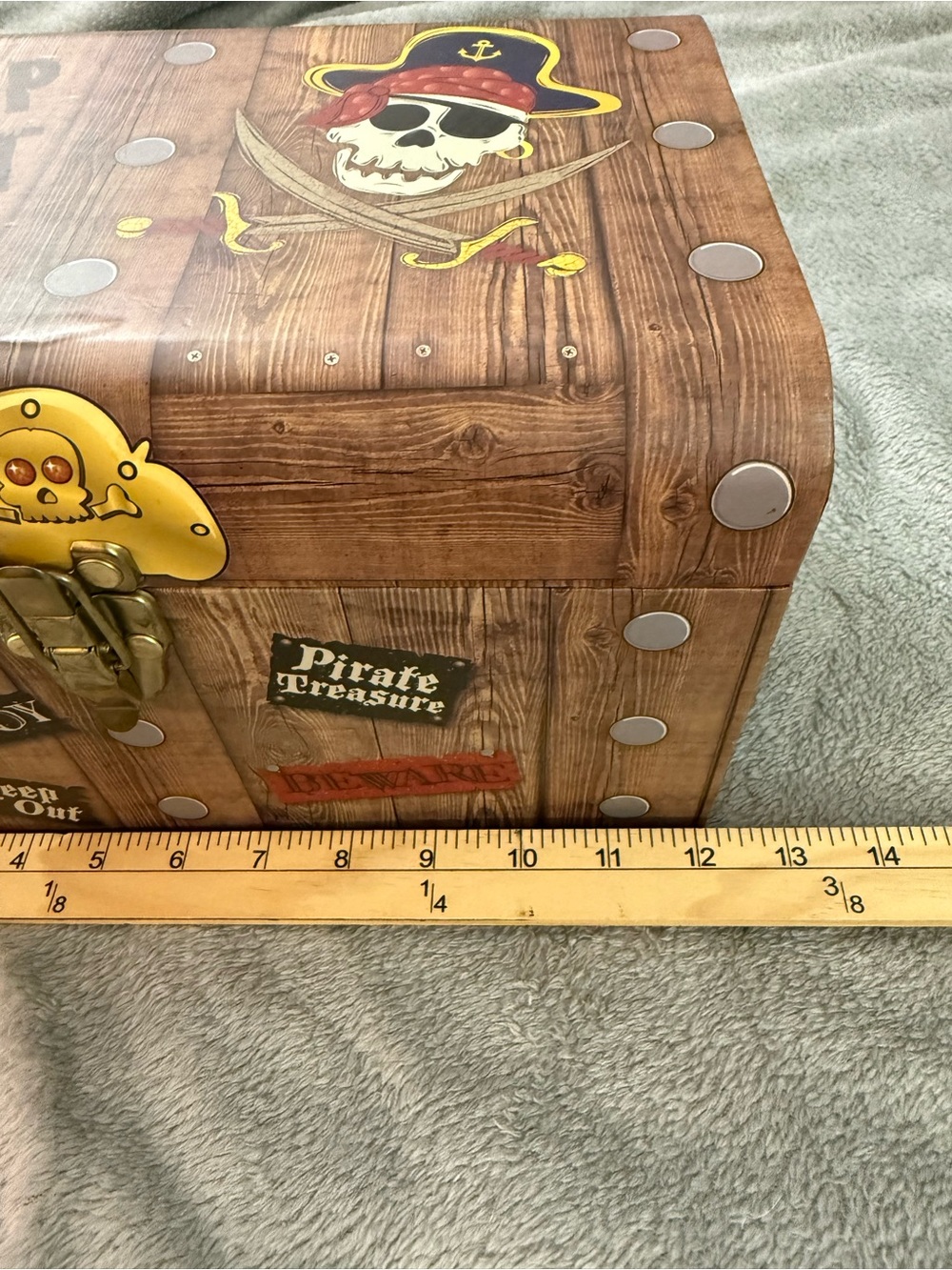 Pirate Themed Treasure Chest “Keep Out” W/ Latch - Picture 11 of 13